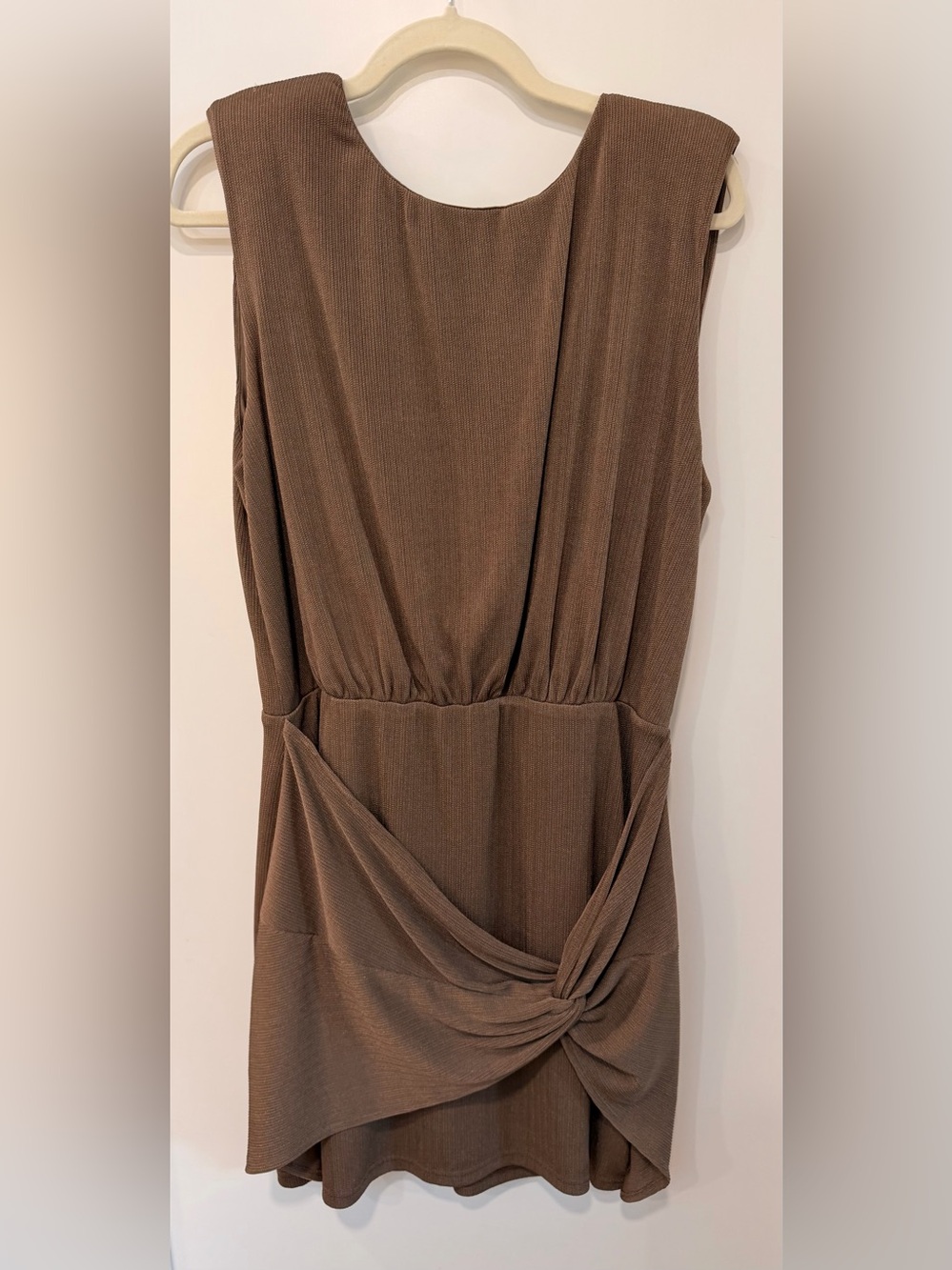 Gilli ribbed twist open back tie closure mini dress Dress NWT size Large